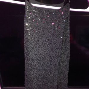 Aqua Black Sequin Dress